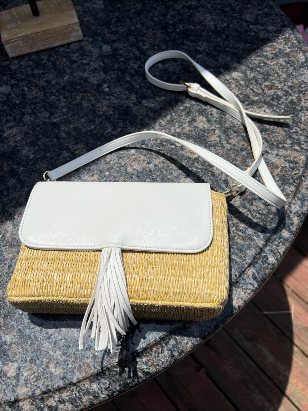 Ah Dorned Colleen Raffia Woven Raffia And Vegan Leather Crossbody Bag
